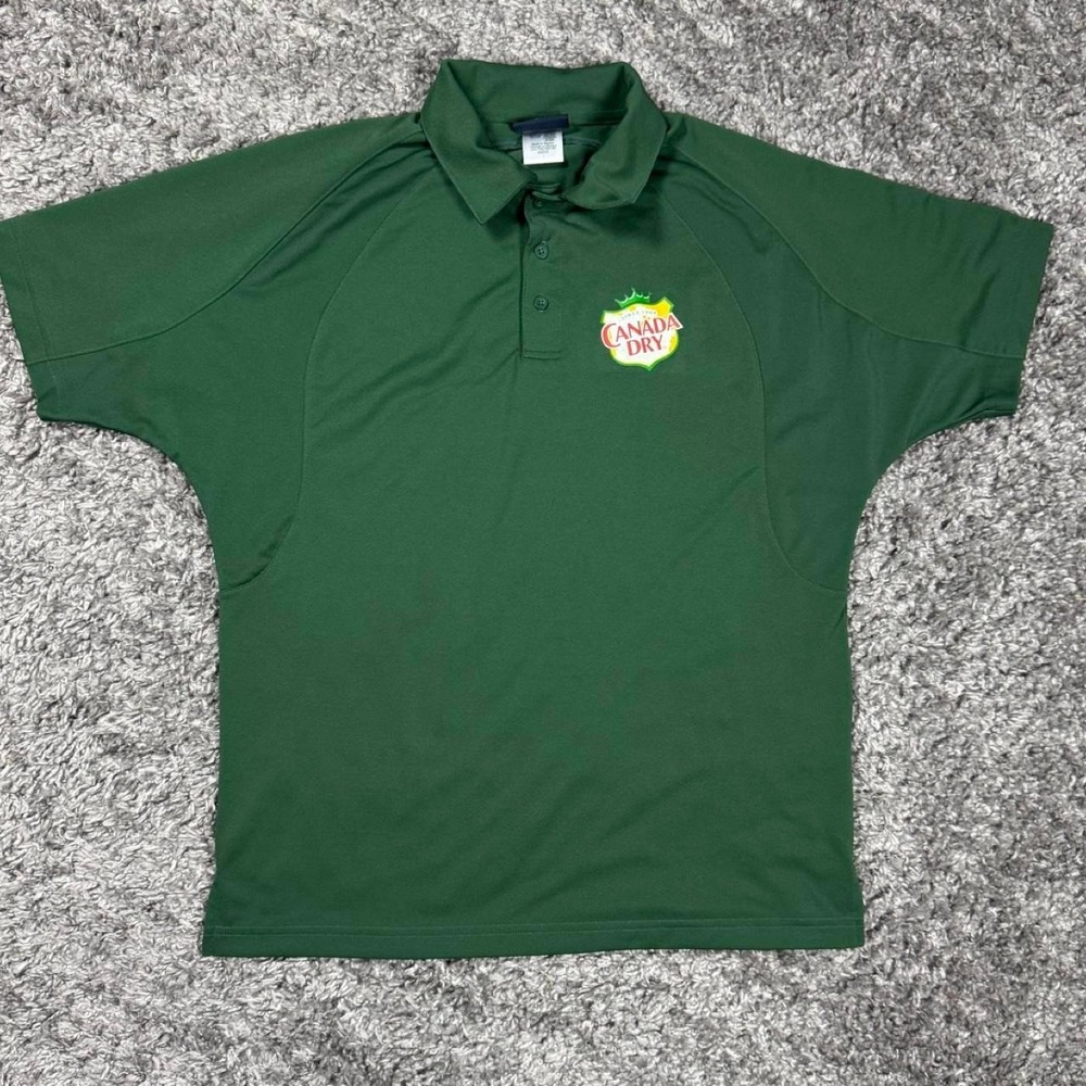 Canada Dry green polyester polo shirt in a M